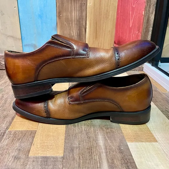 The Sak Brown Leather Oxfords Monk Strap Classic Mens Sz 10 LUXE 🔥❤️🔥