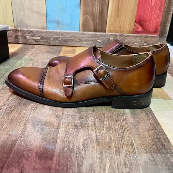 The Sak Brown Leather Oxfords Monk Strap Classic Mens Sz 10 LUXE 🔥❤️🔥