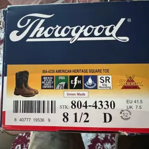 Thorogood square steel toe boots
