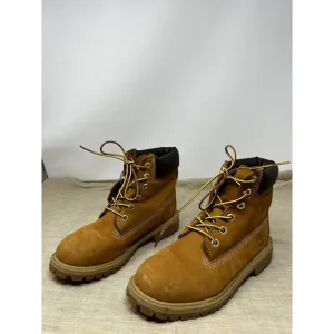 Timberland 12909 Junior’s 6&quot; Premium Waterproof Boots Wheat Nubuck Size 4M