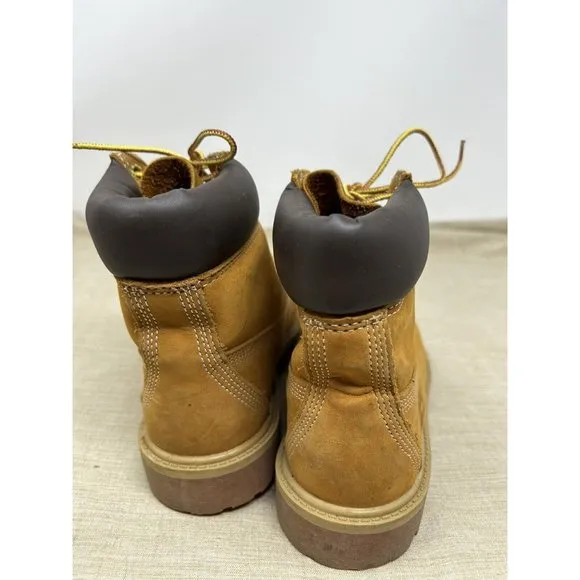 Timberland 12909 Junior’s 6&quot; Premium Waterproof Boots Wheat Nubuck Size 4M