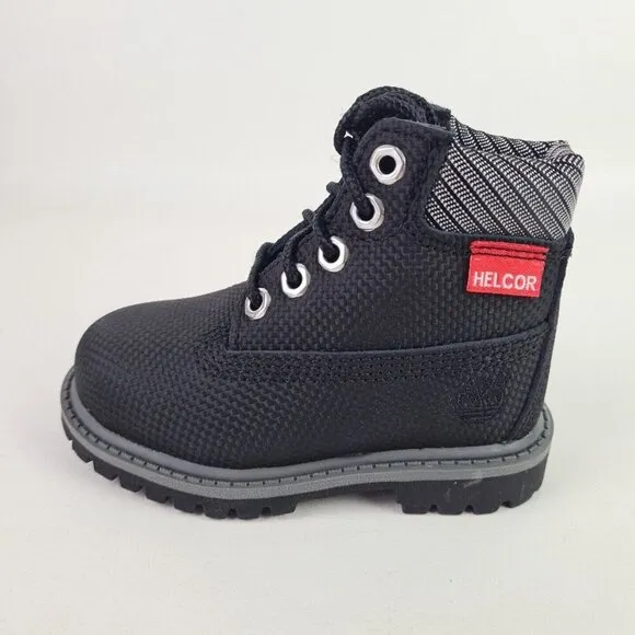 Timberland 6 IN Helcor Black Leather Waterproof Boot TODDLER