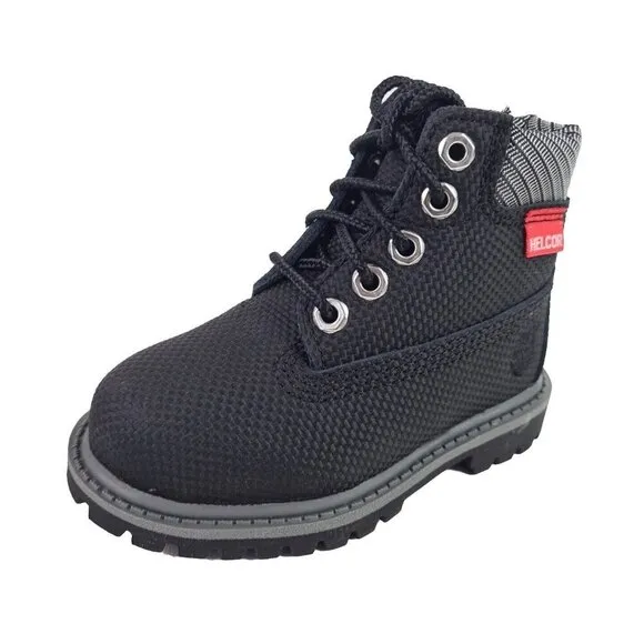 Timberland 6 IN Helcor Black Leather Waterproof Boot TODDLER
