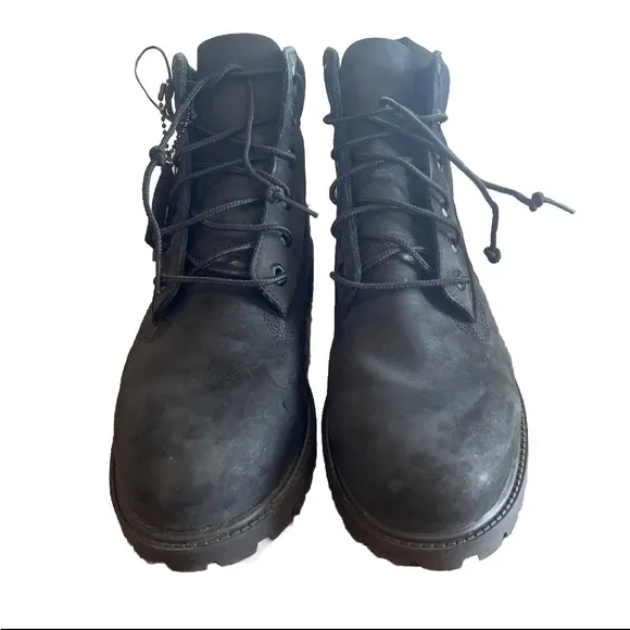 Timberland Big Kids 7  6” Premium Waterproof Casual Boots Black Woman’s size  9