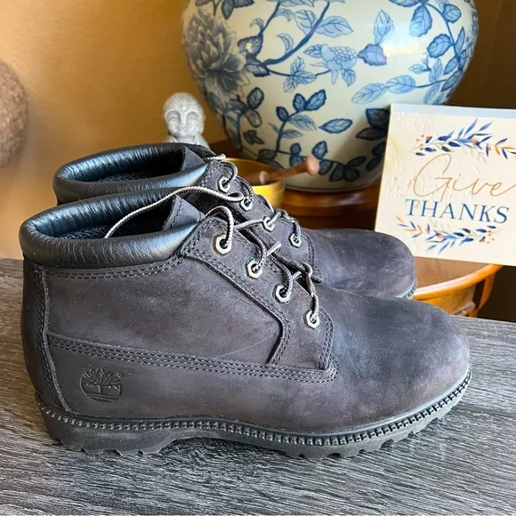 Timberland Black Nellie Waterproof Nubuck Boots Womens US 9