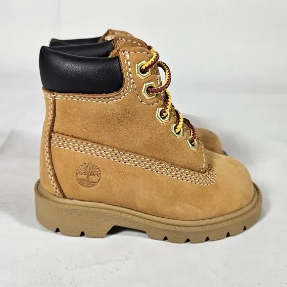 Timberland Classic 6 in Waterproof Boot Wheat Nubuck Child Size 4 TB010860 713