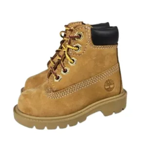 Timberland Classic 6 in Waterproof Boot Wheat Nubuck Child Size 4 TB010860 713