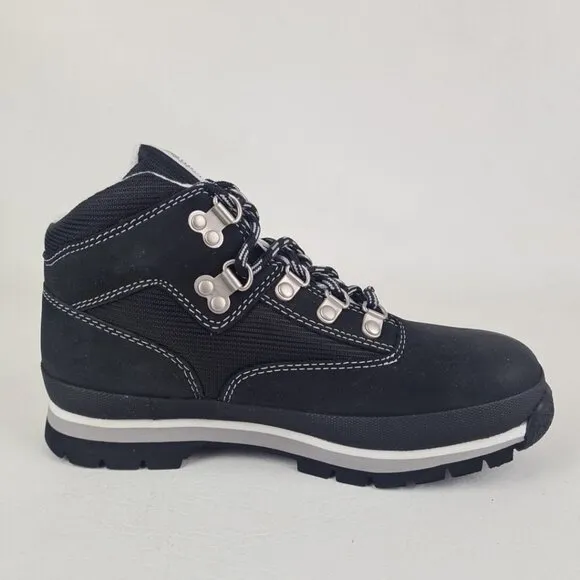 TIMBERLAND Euro Hiker Waterproof Kid's Unisex Boots Black Size 3 Youth
