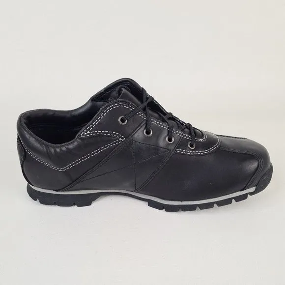 Timberland J Euro Hiker OX Black Boys Shoes Leather Casual Vintage Size 6