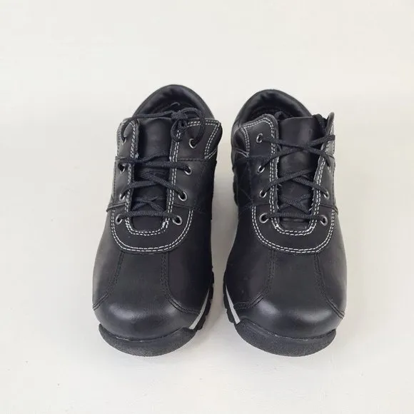 Timberland J Euro Hiker OX Black Boys Shoes Leather Casual Vintage Size 6