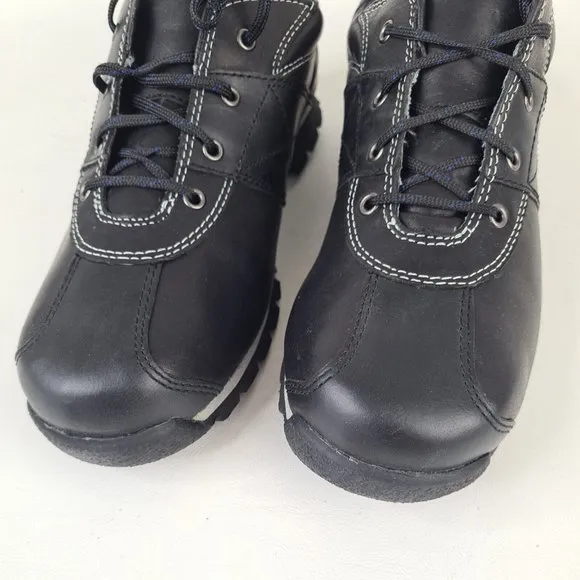 Timberland J Euro Hiker OX Black Boys Shoes Leather Casual Vintage Size 6