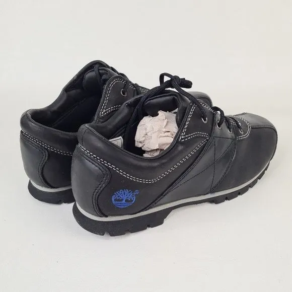 Timberland J Euro Hiker OX Black Boys Shoes Leather Casual Vintage Size 6
