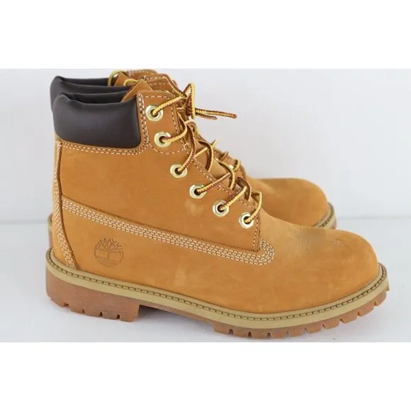 Timberland Juniors Youth Boys 4.5 M Waterproof 6 Inch Nubuck Leather Boots Wheat