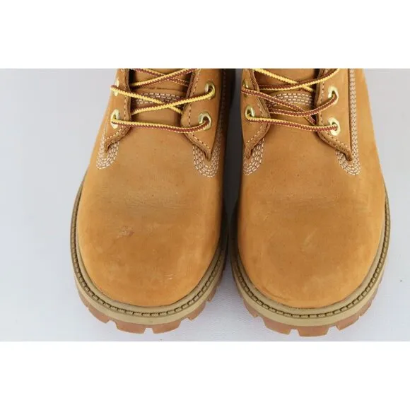 Timberland Juniors Youth Boys 4.5 M Waterproof 6 Inch Nubuck Leather Boots Wheat