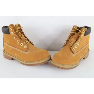 Timberland Juniors Youth Boys 4.5 M Waterproof 6 Inch Nubuck Leather Boots Wheat