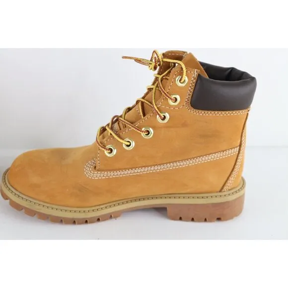 Timberland Juniors Youth Boys 4.5 M Waterproof 6 Inch Nubuck Leather Boots Wheat