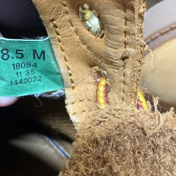 Timberland Leather 18094 Waterproof Padded Collar Boots Wheat Men’s Size 8.5M