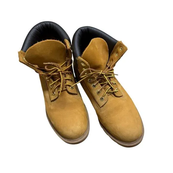 Timberland Leather 18094 Waterproof Padded Collar Boots Wheat Men’s Size 8.5M