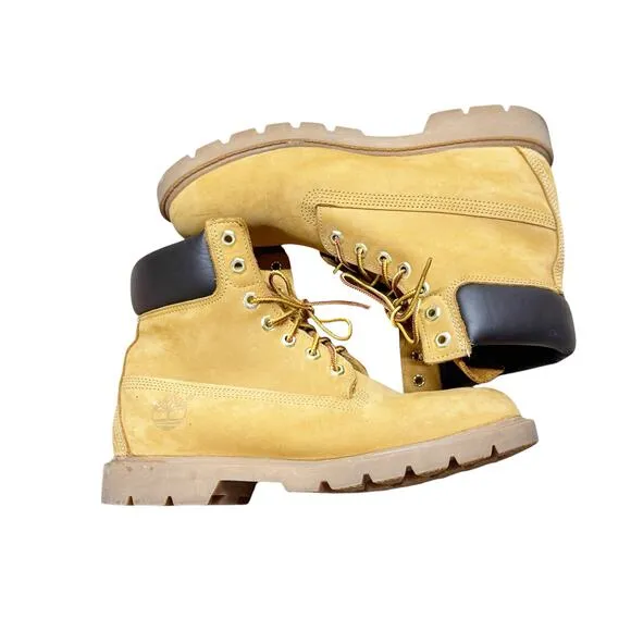 Timberland Leather 18094 Waterproof Padded Collar Boots Wheat Men’s Size 8.5M