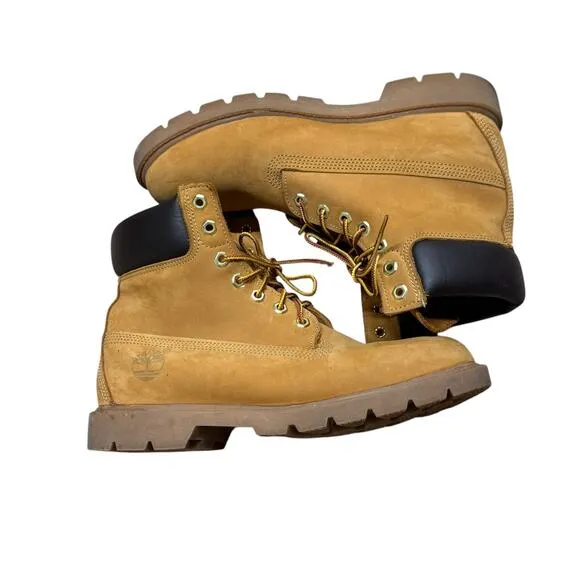 Timberland Leather 18094 Waterproof Padded Collar Boots Wheat Men’s Size 8.5M