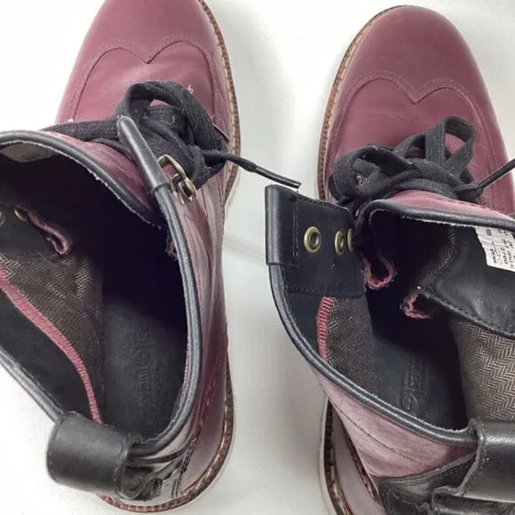 Timberland Maroon waterproof Mid cut street Boots Size 8.5