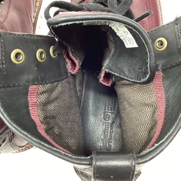 Timberland Maroon waterproof Mid cut street Boots Size 8.5