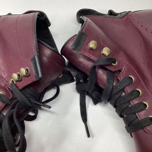 Timberland Maroon waterproof Mid cut street Boots Size 8.5