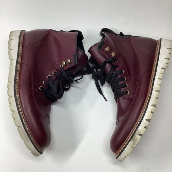 Timberland Maroon waterproof Mid cut street Boots Size 8.5
