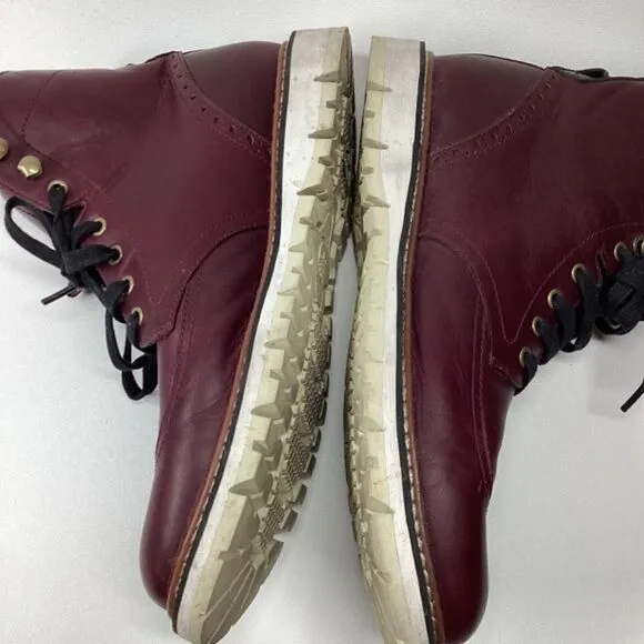 Timberland Maroon waterproof Mid cut street Boots Size 8.5