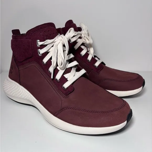 Timberland Men's FlyRoam Go Leather Chukka Boots A1QGC Burgundy Size 10