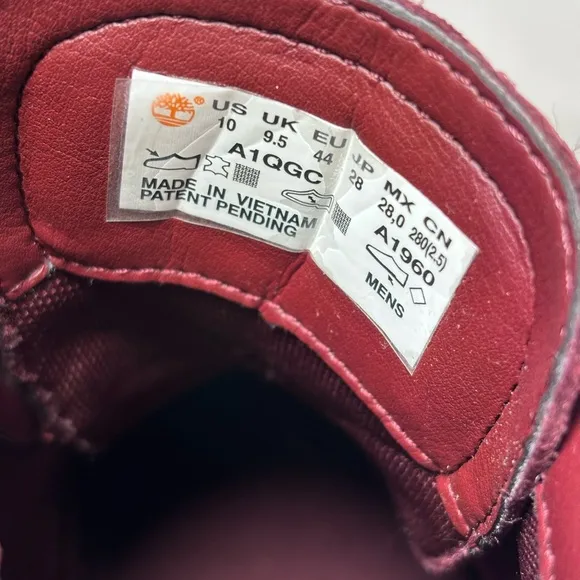 Timberland Men's FlyRoam Go Leather Chukka Boots A1QGC Burgundy Size 10