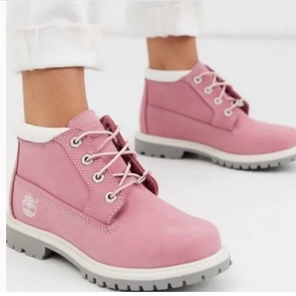 Timberland Pink Nuckbuck Nellie Chukka Short Boots for Women New in Box