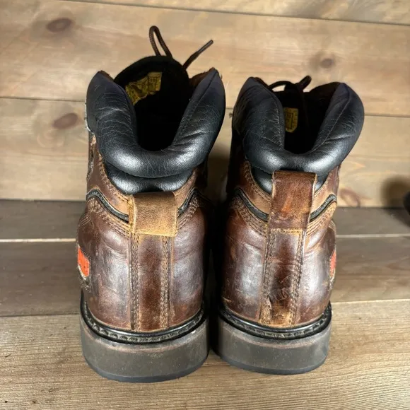 timberland pit boss mens size 13 shoes brown leather steel toe work boots