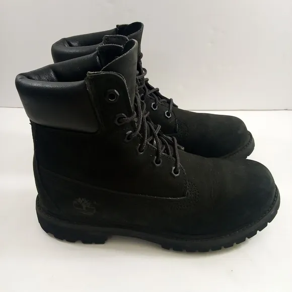 Timberland Premium Women 6.5 Waterproof Nubuck Black Casual Boots 8658A