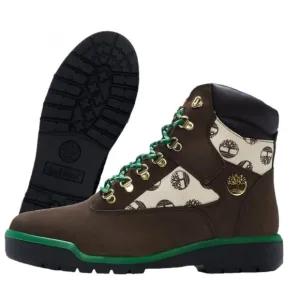 TIMBERLAND Waterproof  6&quot; Field Boots Beef and Broccoli Monogram Youth Size 6.5Y