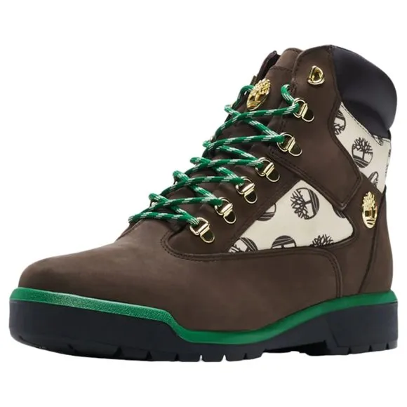 TIMBERLAND Waterproof  6&quot; Field Boots Beef and Broccoli Monogram Youth Size 6.5Y