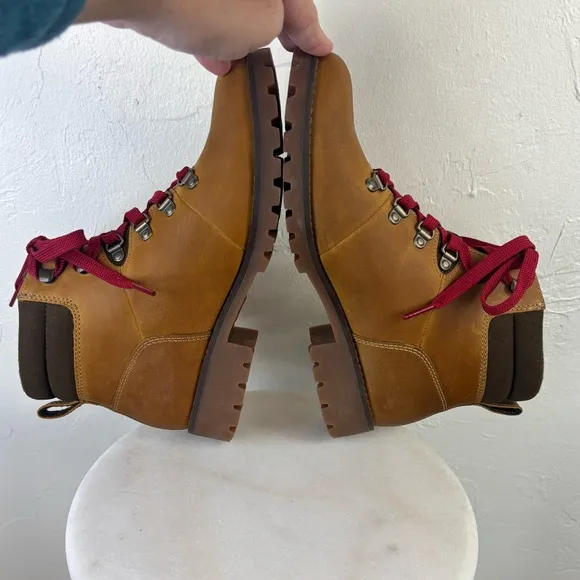 TIMBERLAND‎ Women's Ellendale Boot Cognac Brown Tan Leather Shoe Lace Up Size 7
