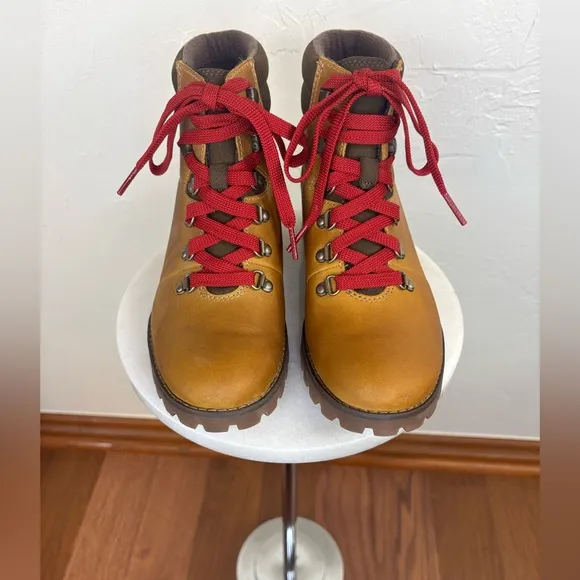 TIMBERLAND‎ Women's Ellendale Boot Cognac Brown Tan Leather Shoe Lace Up Size 7