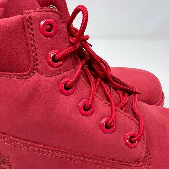 Timberland Women's Limited Release Boots Size 6 Ruby Red Leather Waterproof