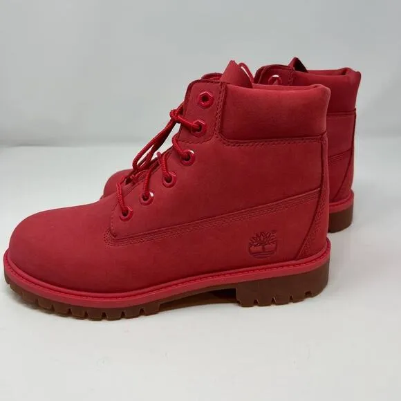 Timberland Women's Limited Release Boots Size 6 Ruby Red Leather Waterproof