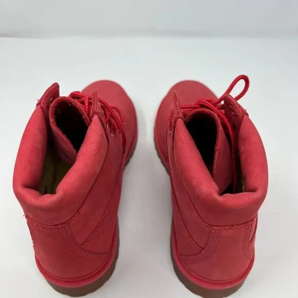 Timberland Women's Limited Release Boots Size 6 Ruby Red Leather Waterproof