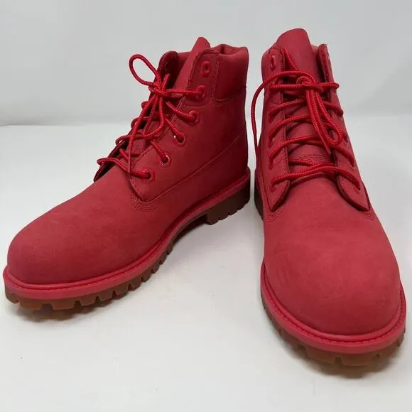 Timberland Women's Limited Release Boots Size 6 Ruby Red Leather Waterproof