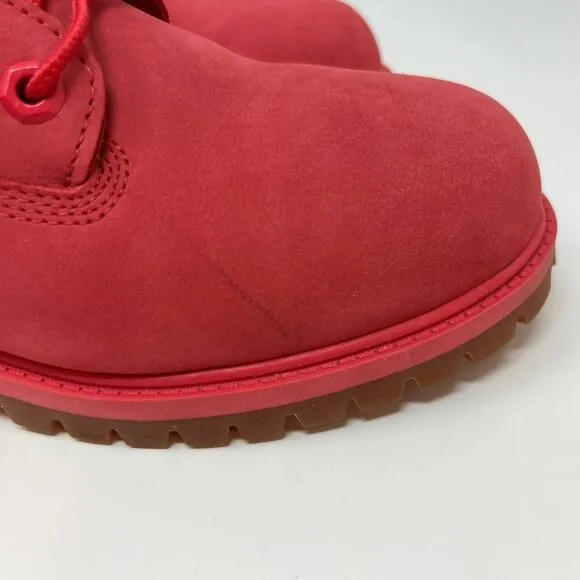 Timberland Women's Limited Release Boots Size 6 Ruby Red Leather Waterproof