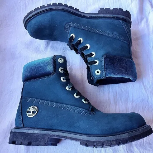 Timberland Women's Premium 6 Inch Suede Waterproof Boots Teal Green Size 7