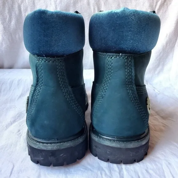 Timberland Women's Premium 6 Inch Suede Waterproof Boots Teal Green Size 7
