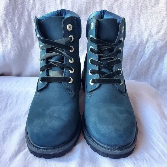 Timberland Women's Premium 6 Inch Suede Waterproof Boots Teal Green Size 7