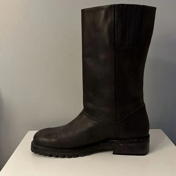 Timberland Women's Black Slip On Waterproof Leather High Riding Boots