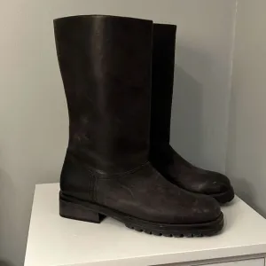 Timberland Women's Black Slip On Waterproof Leather High Riding Boots