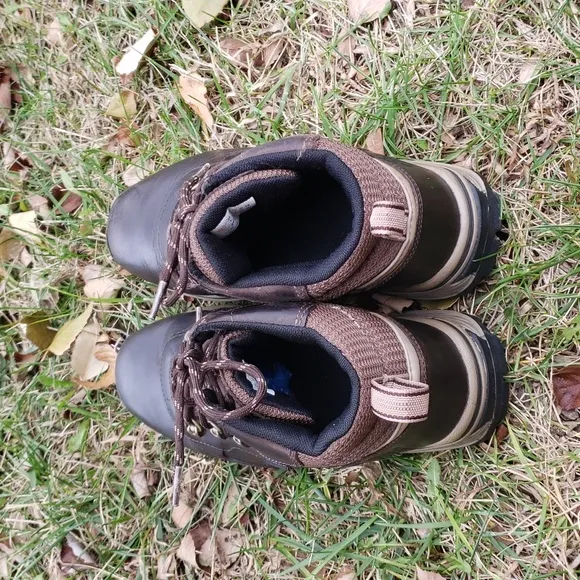 Timberland Youth Boys Waterproof Leather Hiking Boots Size 6 Brown Lace Up