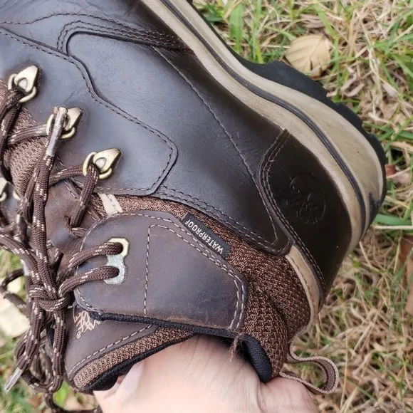 Timberland Youth Boys Waterproof Leather Hiking Boots Size 6 Brown Lace Up